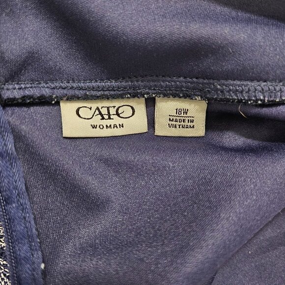 Cato Women’s Blue Slip Lined Chevron Pattern A-Line Skirt Size 18W - Picture 3 of 14